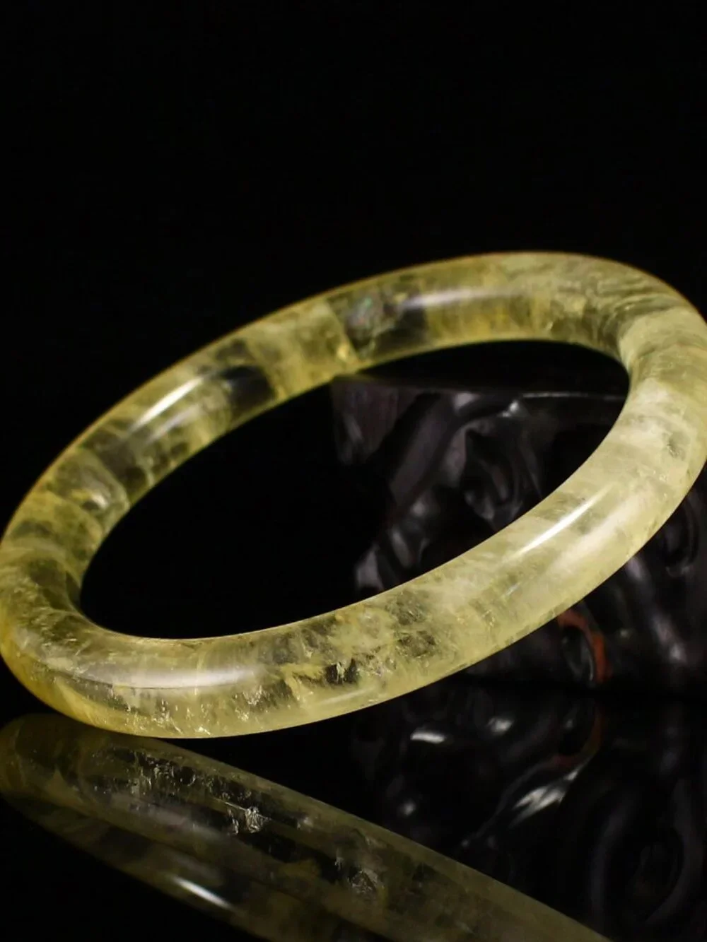 Natural Brazil Yellow Quartz Citrine Bangle Bracelet 40.1g 60.5mm I.D Certified